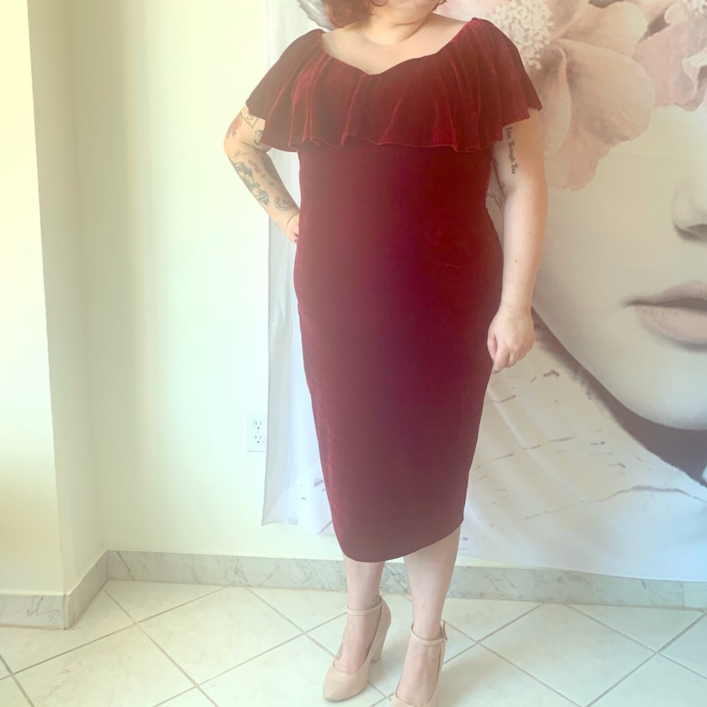 Vintage Red Velvet Dress